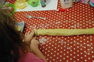 cookie dough cutting