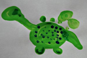 Dino finger painting 2