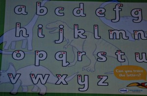 Dinosaur trace letters