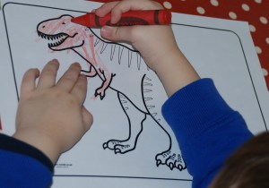 T rex colouring page