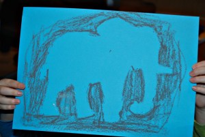 African stencils blue elephant