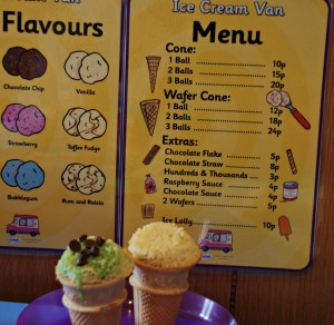 ice cream menu