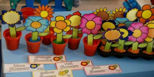 flower shop with playdough and cut out flowers