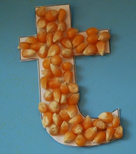 Mosaic letter t