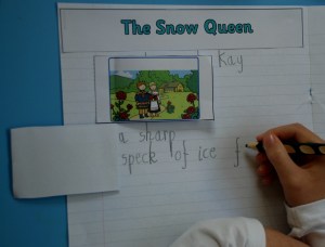 The snow queen writing the flap book