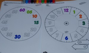 clock visual aid showing 5 mins
