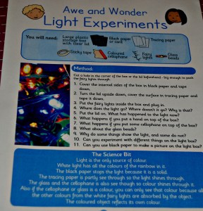 Light experiment from Twinkl