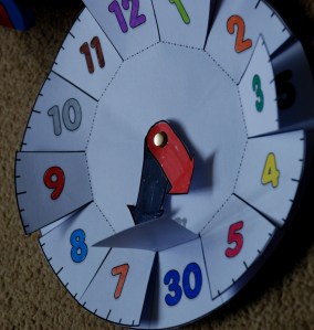 Twinkl clock with the 5 minute flaps