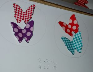 2 times table with the butterflies