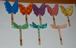 3D butterfly and 3D dragonfly skip counting and times table sticks