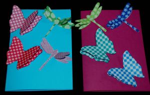 3D dragonfly and 3D butterfly cards found on ofamilyblog