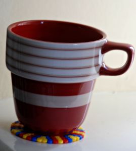 Hama Bead coaster with coffee mug