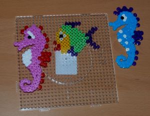 Hama bead seahorses and fish found on ofamilyblog
