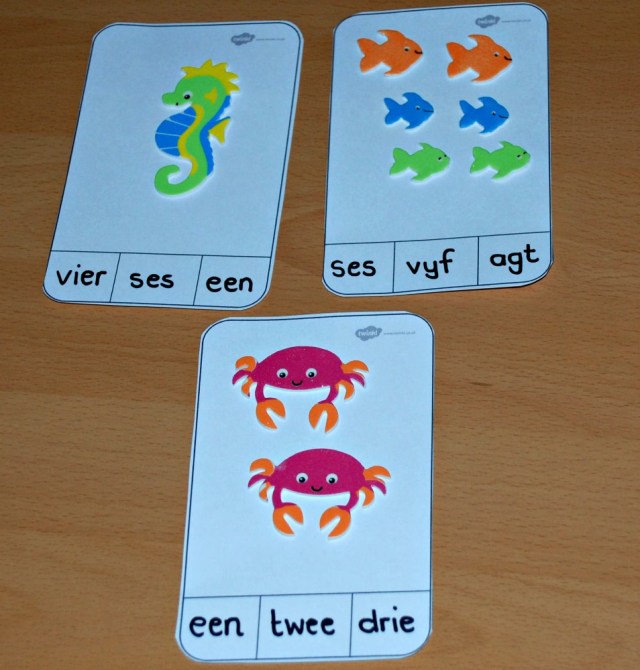 Using the Free to download Peg card templates from Twinkl to create second language cards
