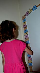 counting in 3's ice-cream on notice board