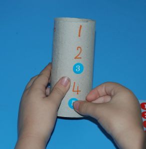 Counting with toilet rolls and stickers