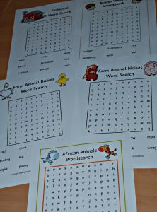 Free word searches from Activity village
