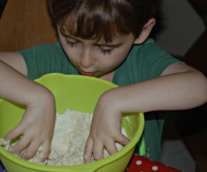 Helping making the scones