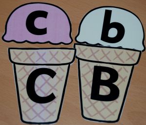 Ice cream Upper case and lower case activity FREE from Twinkl included in letter and sound folder on ofamilyblog