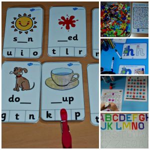Ideas to include in a Letter and Sound folder for young kids learning to read found on ofamilyblog