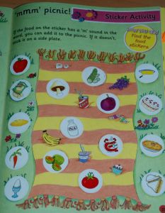 Jolly phonics activity book inside sticker page activity