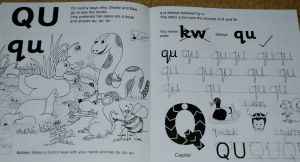 Jolly Phonics workbooks Qu page