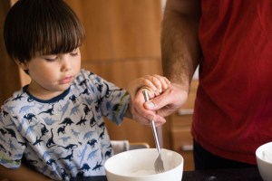 Making the lemon drizzle cake