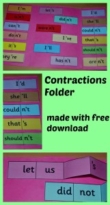 Contractions folder on ofamilylearningtogether