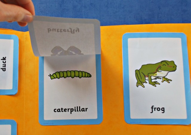 Animals and their babies created using matching cards