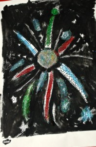 Firework pictures with glitter