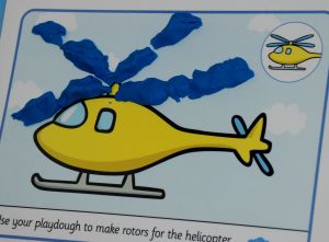 Helicopter playdough mat part of the transport playdough mat set