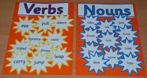 Verbs and Nouns stars from twinkl