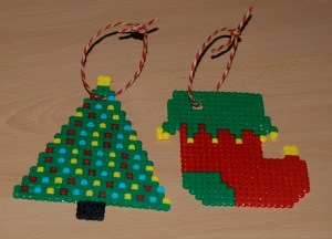 Hama Bead (fusion bead) Christmas decorations onn ofamilyblog