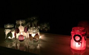 Night time christmas bottles