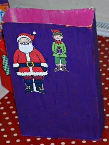 Christmas boxes with santa and the elf