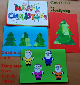 Christmas cards on ofamilyblog