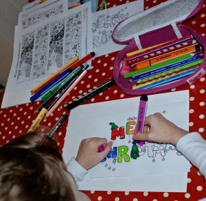 Christmas colouring card from Activity village