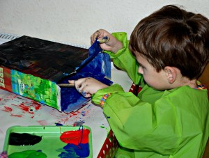 Painting cereal boxes