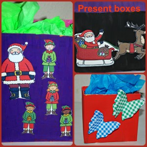 Present boxes found on ofamilyblog made using Twinkl images