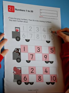 Kumon number book practicing the number formation