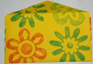 Making an envelope - you need to ensure the sides match up before you glue them down