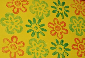 Making our own patterned paper using Stamps