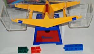 Snap cubes and the learning resources scale to balance our sums ofamilyblog