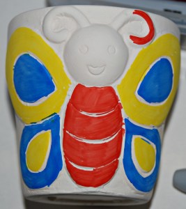 Butterfly ceramic flowerpot from Baker Ross