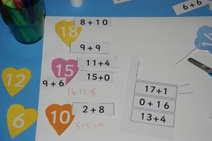 Matching heart maths activity from Twinkl