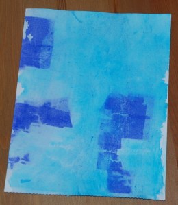 Watercolour paper after the tissue paper has been removed