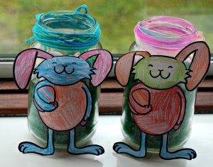 Easter bunny Jars on ofamilyblog