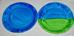 Eggshell picture - painted some paper plates