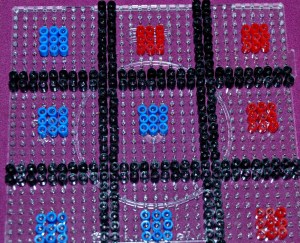 Hama noughts and crosses