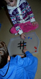Hama playing our noughts and crosses game
